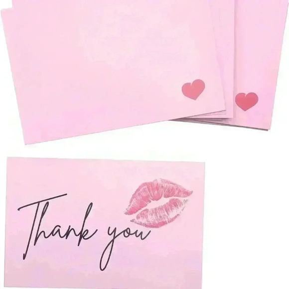 10 Thank You for Your Purchase Cards red lips Kiss sweet Package - Picture 6 of 7